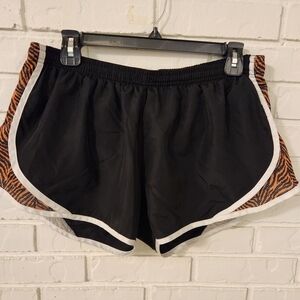 Soffe Black and Tiger Stripe Women's Athletic Shorts Large